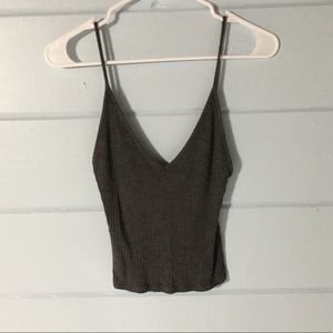 brandy melville dark gray cropped tank top